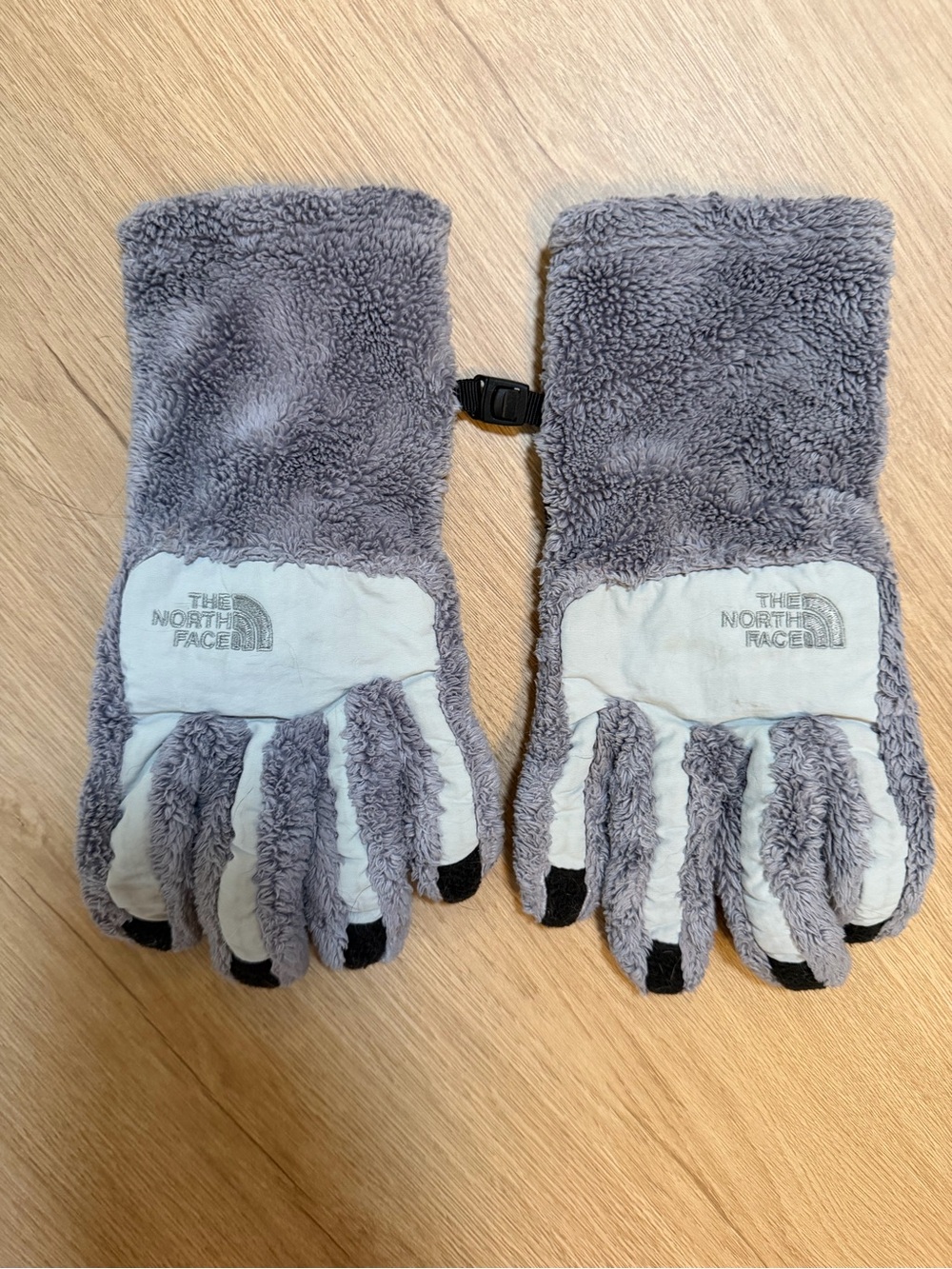The North Face Gray Sherpa Gloves with Palm Panels